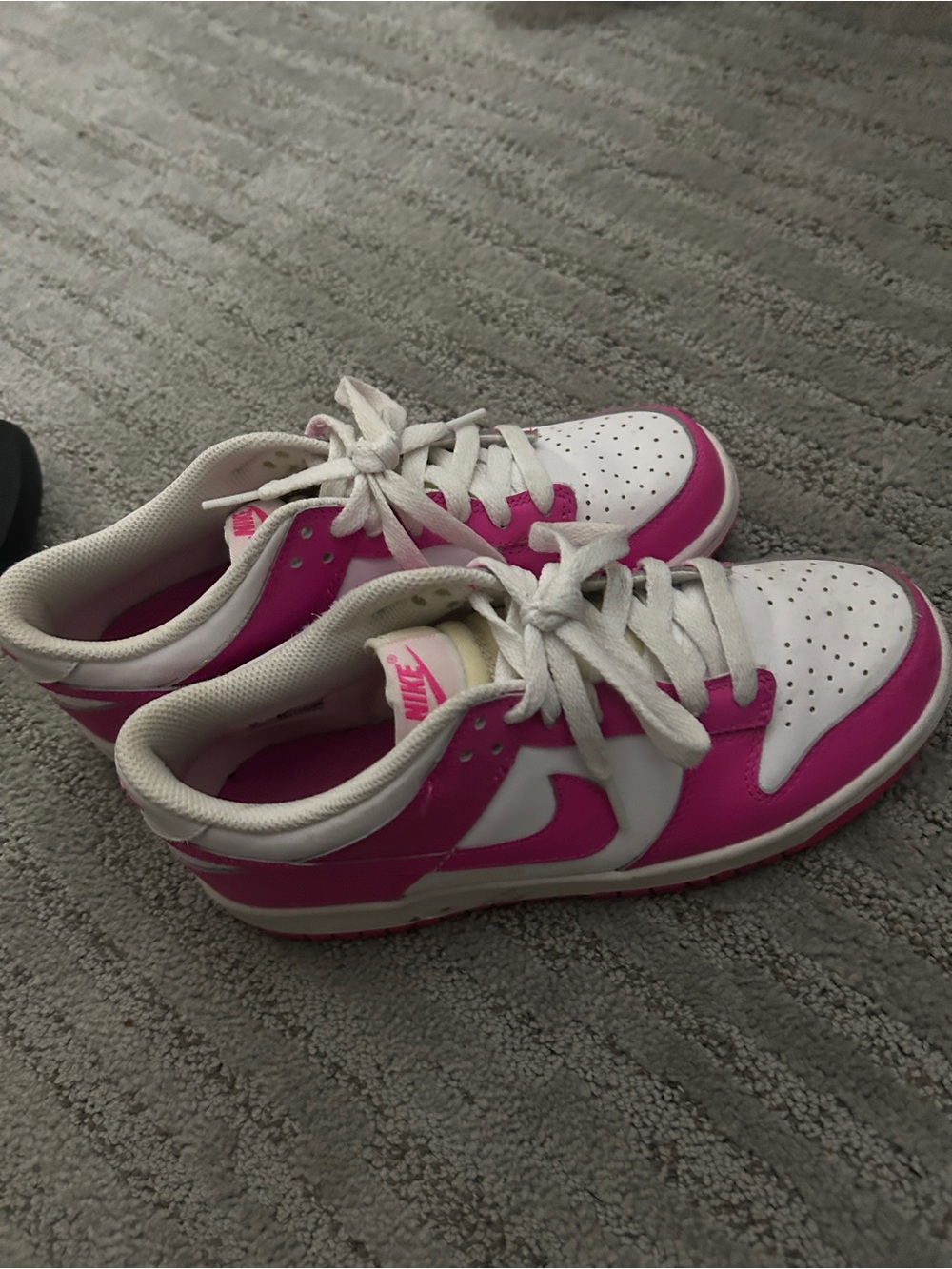 Nike Women’s Low-Top Sneakers in White & Hot Pink